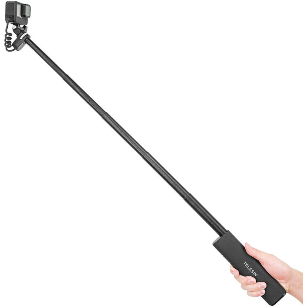 TELESIN Rechargeable 5 Section Selfie Stick USB Type-C 10000mAh Powerbank for GoPro DJI Osmo Action Insta360 Max 88cm Max Height