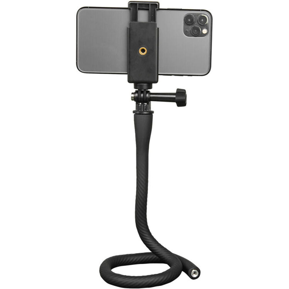 TELESIN Flexible Mount with Smartphone Clamp and 3 Prong Adapter Bendable Gooseneck Holder for Action Cameras & Smartphones