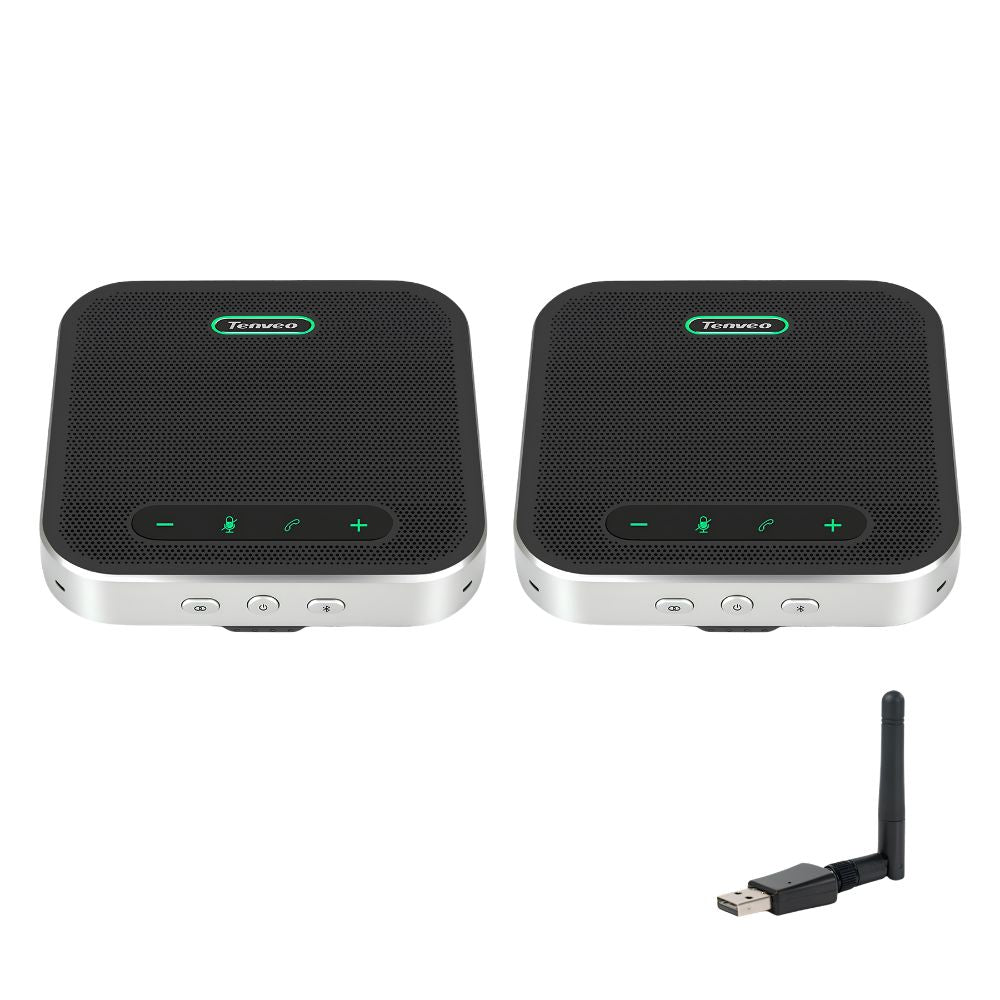 Tenveo TEVO-M2B Bluetooth Conference Speakerphone w/ 4 Mics Array, USB/Bluetooth/Wireless/3.5mm Jack