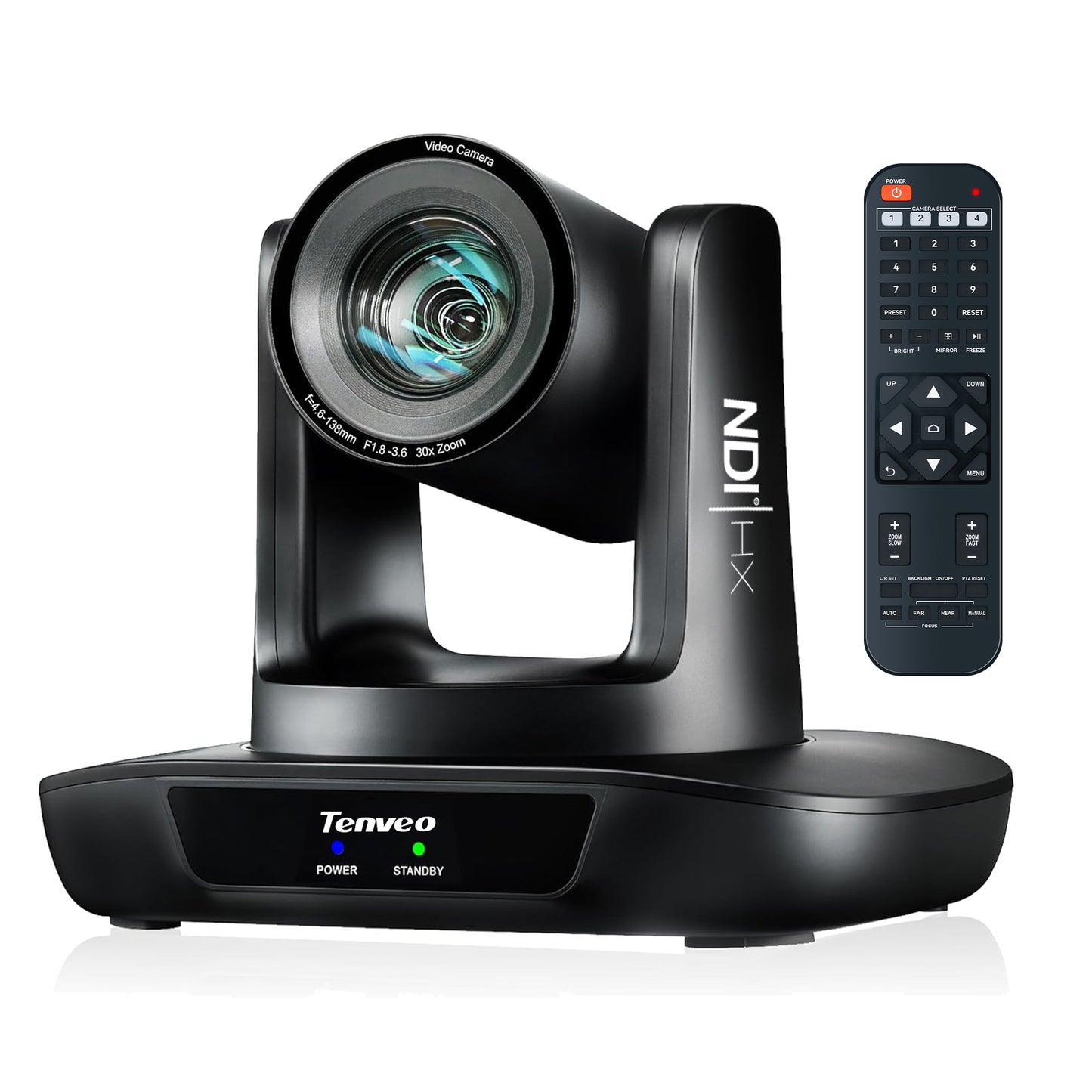 Tenveo UHDMAX NDI 1080P FHD PTZ Conference Camera with Smart Auto Tracking, 30X Optical Zoom, 2MP 1/2.8" Sony Sensor, 3G-SDI, HDMI, USB, and LAN Output for Video Live Streaming, Broadcast, Meeting & Conferencing