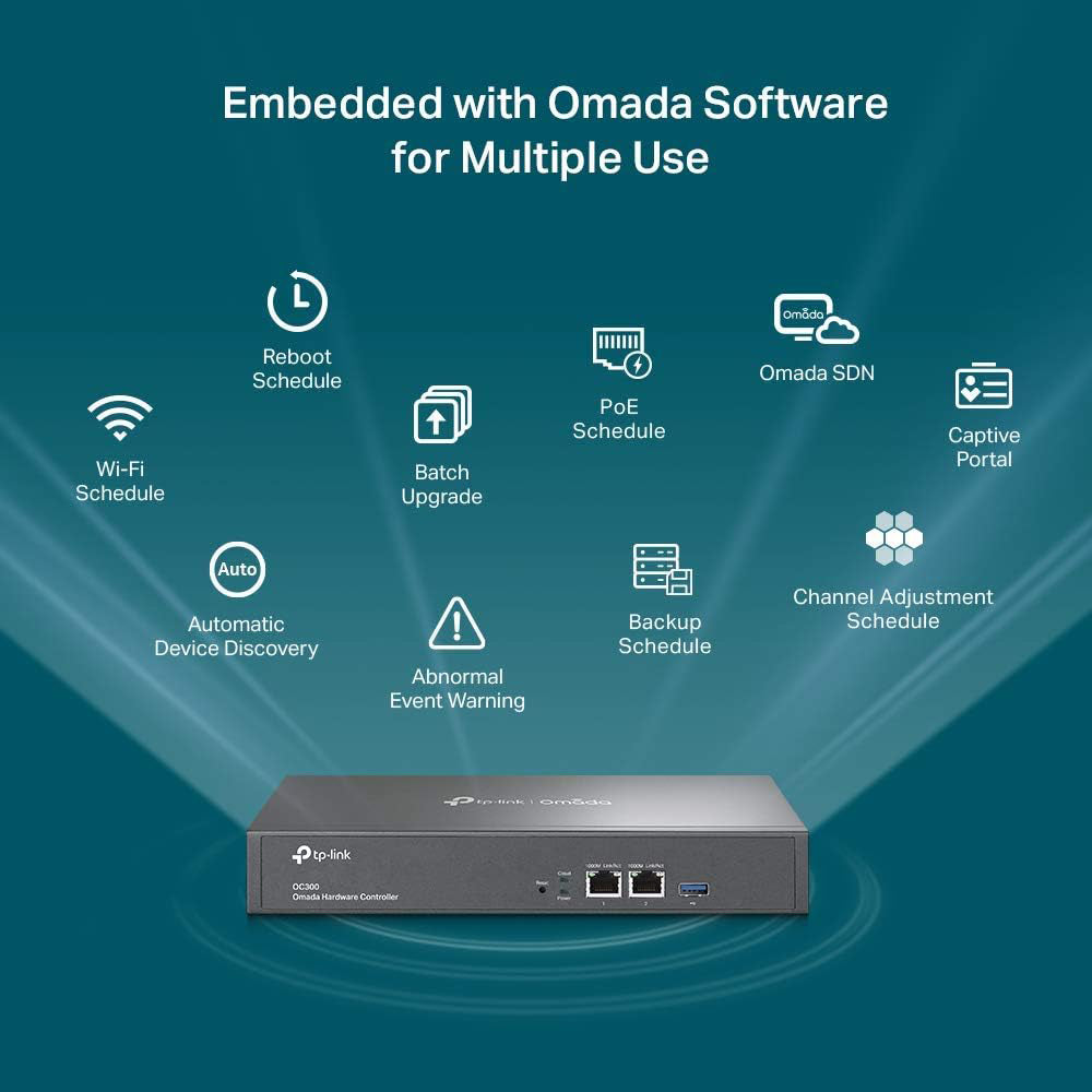 TP-Link OC300 Omada Centralized Magement Hardware Controller for Access Points, Switches & Gateways with Up to 500 Devices & 15,000 Clients, No PC/Server Needed, Free Cloud Service, Easy Network Monitoring & Magement | TP Link TPLink