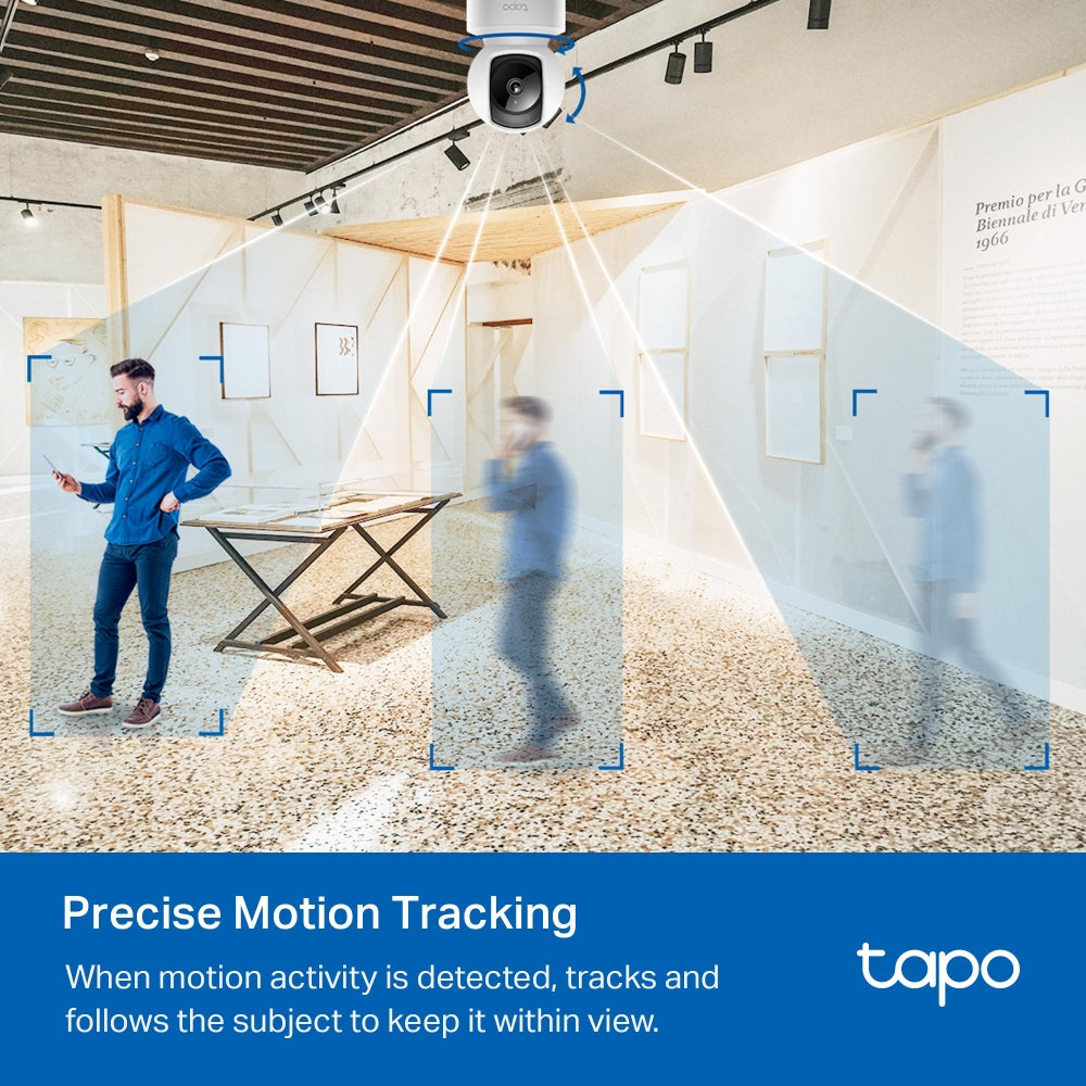 TP-Link Tapo C202 Pan/Tilt Wi-Fi Home Security Camera with Advance Night Vision, Subject Detection & Motion Tracking, Two-Way Audio, Sound & Light Alarm, Voice Assist & Privacy Mode | CCTV & Surveillance Cameras | TP LINK TPLINK