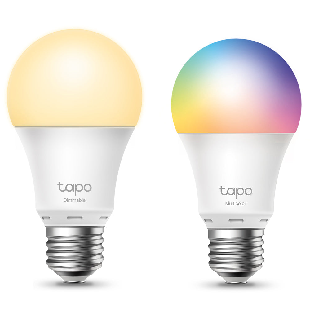 TP-Link Tapo L510E / L530E Smart Wi-Fi 2.4GHz Light Bulb, Dimmable / Multicolor 8.7W with 806lm Brightness, Voice Control, Remote Control, Away Mode, E27 Socket, Energy Saving, Schedule & Timer, No Hub Required