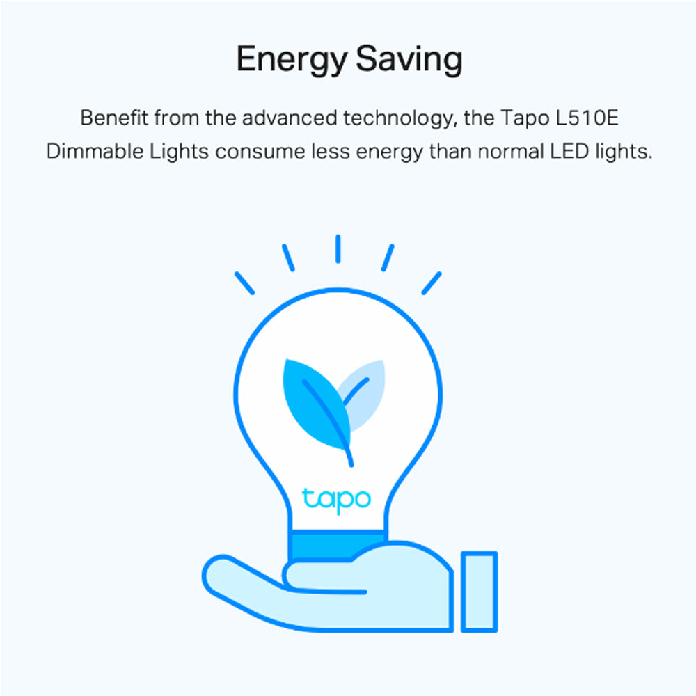 TP-Link Tapo L510E / L530E Smart Wi-Fi 2.4GHz Light Bulb, Dimmable / Multicolor 8.7W with 806lm Brightness, Voice Control, Remote Control, Away Mode, E27 Socket, Energy Saving, Schedule & Timer, No Hub Required