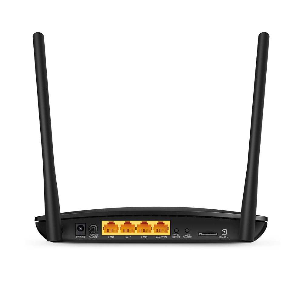 TP-Link TL-MR6400 300Mbps Wireless N 4G LTE Router 2.4GHz with Built-in SIM Card Slot, 150Mbps 4G LTE Modem, 3x Fast Ethernet LAN Ports, 10/100Mbps LAN/WAN Port, Parental Controls, QoS, Cloud Support, Works with Tether App