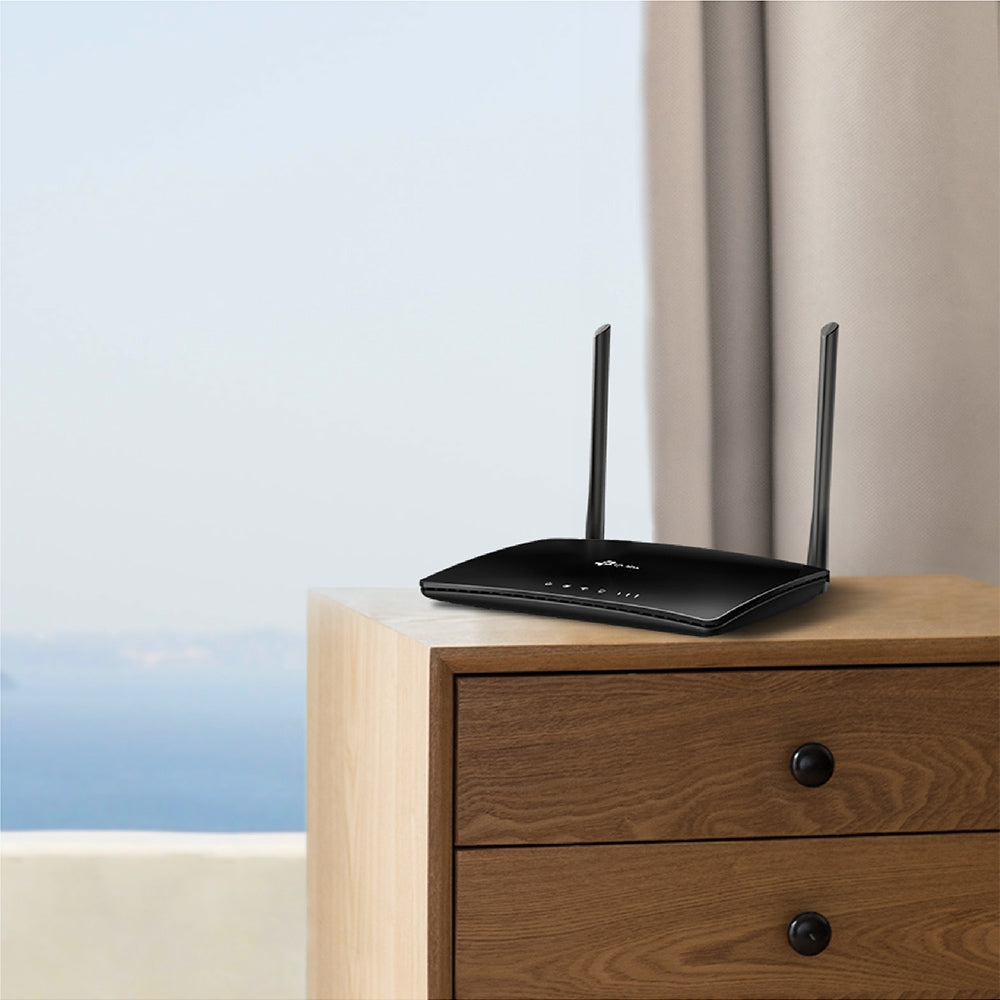 TP-Link TL-MR6400 300Mbps Wireless N 4G LTE Router 2.4GHz with Built-in SIM Card Slot, 150Mbps 4G LTE Modem, 3x Fast Ethernet LAN Ports, 10/100Mbps LAN/WAN Port, Parental Controls, QoS, Cloud Support, Works with Tether App
