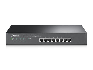 TP-Link TL-SG1008 8-Port Gigabit Desktop Switch (Unmanaged) 1U 13-inch Rackmount, 8x Gigabit 10/100/1000Mbps RJ45 Ethernet Ports, 16Gbps Switching Capacity, 4K MAC Address Table, Support Auto MDI/MDIX, QoS Network Switch