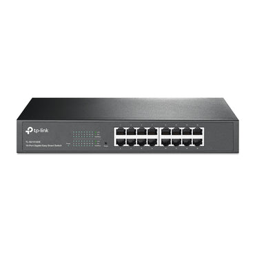 TP-Link TL-SG1016DE 16-Port Gigabit Easy Smart Switch 1U 13-inch Rackmount, 16x Gigabit 10/100/1000Mbps RJ45 Ethernet Ports, 32Gbps Switching Capacity, MTU/Port/Tag-based VLAN, QoS, Web/Utility Management