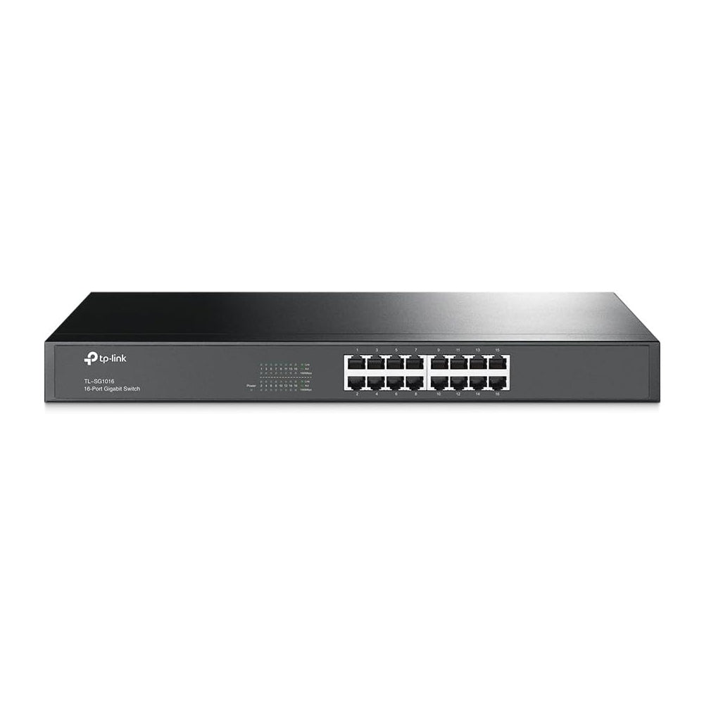 TP-Link TL-SG1016 16-Port Gigabit Rackmount Switch 16 Port 10/100/1000Mbps Fanless Gigabit Ethernet RJ45 Network Switch Hub 19 inch Rack-Mountable with Auto-Negotiation and Auto-MDI/MDIX TP LINK TPLINK