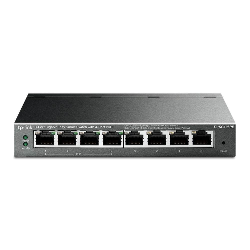 TP-Link TL-SG108PE 8 Port Gigabit Easy Smart Switch with 4 Port PoE 10/100/1000Mbps RJ45 Ethernet Hub - Smart Network Devices | TPLINK TP LINK