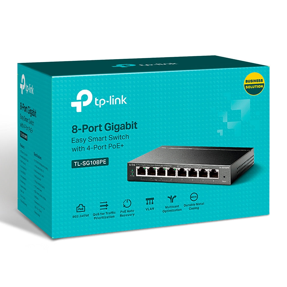 TP-Link TL-SG108PE 8 Port Gigabit Easy Smart Switch with 4 Port PoE 10/100/1000Mbps RJ45 Ethernet Hub - Smart Network Devices | TPLINK TP LINK