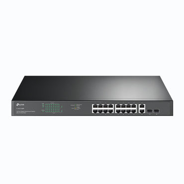 TP-Link TL-SG1218MP 18-Port Gigabit Rackmount Switch with 16 PoE+ (Unmanaged) 16x Gigabit PoE+ Ports, 2x Gigabit Non-PoE Ports, 2x Combo Gigabit  SFP Slots, 802.3at/af, 250W PoE Power, 36Gbps Switching Capacity, 802.1p/DSCP QoS