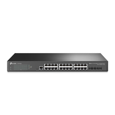 TP-Link TL-SG3428X 24-Port Gigabit L2+ Managed Switch with 4 10GE SFP+ Slots Lightning Fast Uplink, RJ45 Ports, Integration with Omada SDN Controller, Static Routing, IGMP Snooping, 802.1p/DSCP QoS, SNMP, Dual Image, IPv6