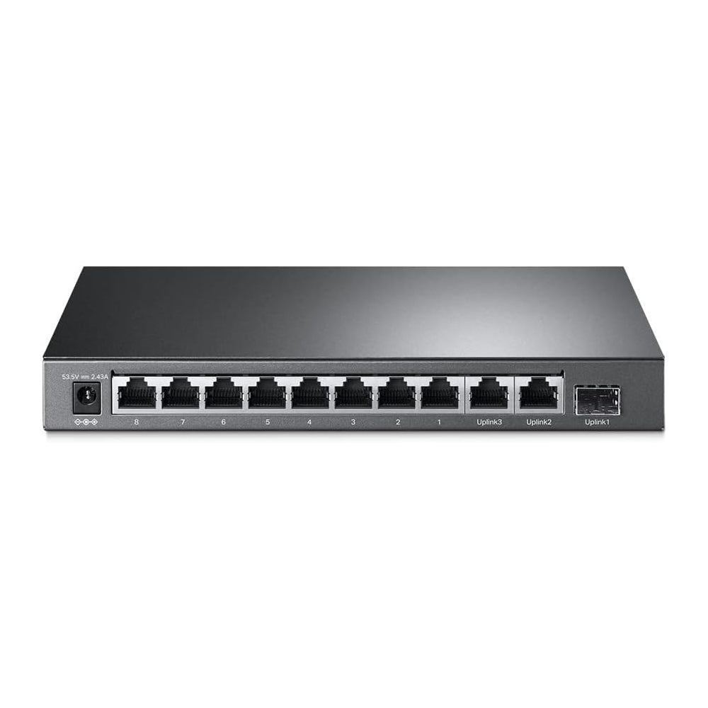 TP-Link TL-SL1311MP 8-Port 10/100Mbps + 3-Port Gigabit Desktop Switch with 8-Port PoE+ 124W Fanless 11 Port Ethernet RJ45 SFP Network Switch Hub (Plug & Play) with Auto-Negotiation and Auto-MDI/MDIX Support TP LINK TPLINK