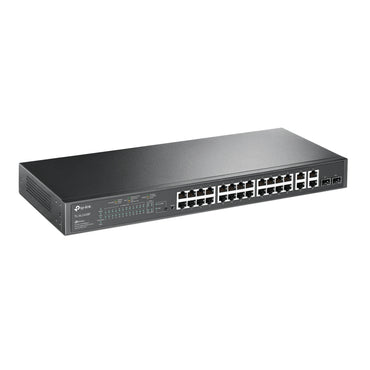 TP-Link TL-SL2428P 24-Port 10/100Mbps + 4-Port Gigabit Smart Switch with 24-Port PoE+, 2 Combo SFP Slots, RJ45 Ports, 250W PoE Power, 9.5 Mpps Forwarding Rate, Advanced QoS Features, IGMP Snooping, Dual Image, IPv6