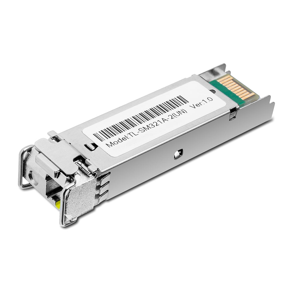 TP-Link TL-SM321A-2 1000Base-BX WDM Bi-Directional SFP Module Hot Swappable Single-Mode Fiber Optic Transceiver with Up to 2 km Transmission Range TP LINK TPLINK