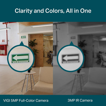 TP-Link VIGI C450 Full Color 5 Megapixel 2.8MM 4MM Lens Turret Network Security Surveillance Camera w/ SMART Detection, True WDR, Onboard Storage, 2-Way Audio, Active Defense, Smart Video Enhancement, H.265+ Video Coding and Corridor Mode