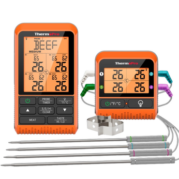 ThermoPro Wireless Meat Thermometer Up to 1000ft Range,  4 Probes, Digital Grill & Smoker Thermometer for BBQ, Grilling, Smoking, NSF Certified | TP829 | TP826