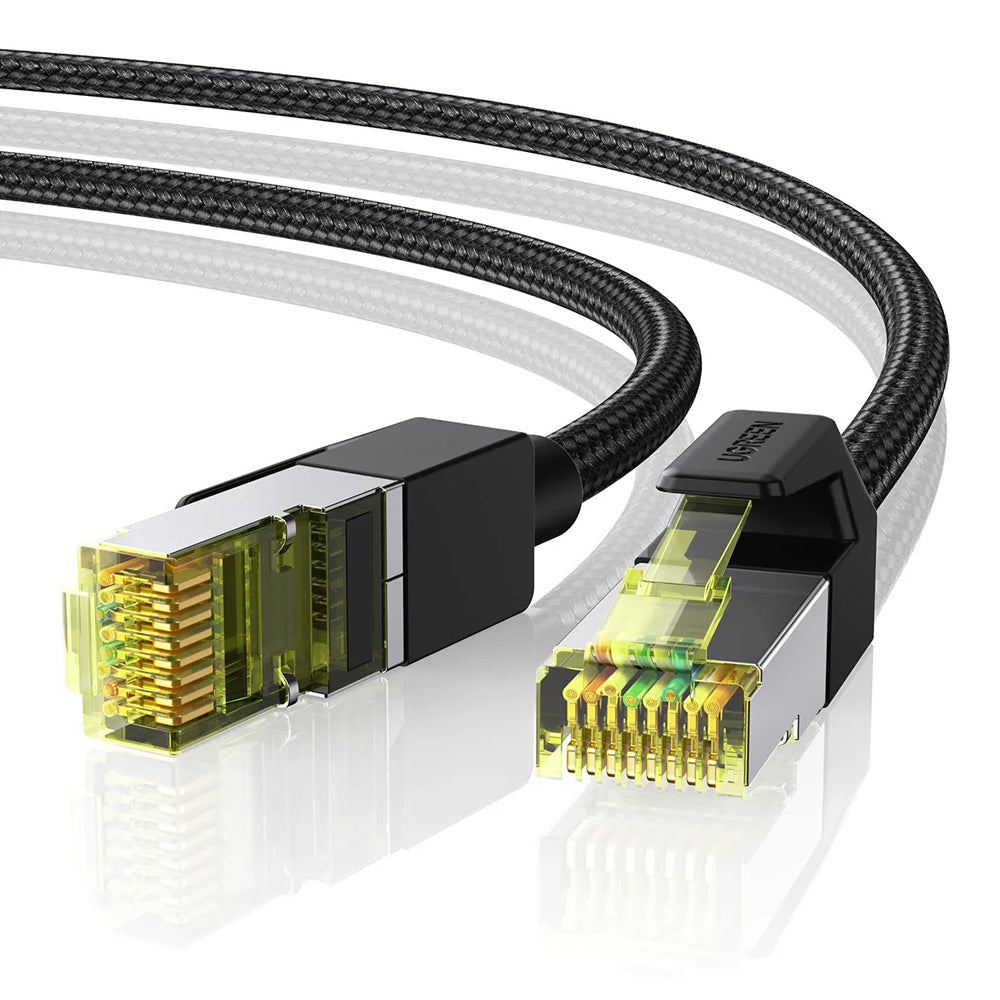 UGREEN Cat 7 F/FTP RJ45 Ethernet cable Braided Pure Copper 30AWG with 600MHz bandwidth and Up to 10Gbps data transfer (Black) 25M