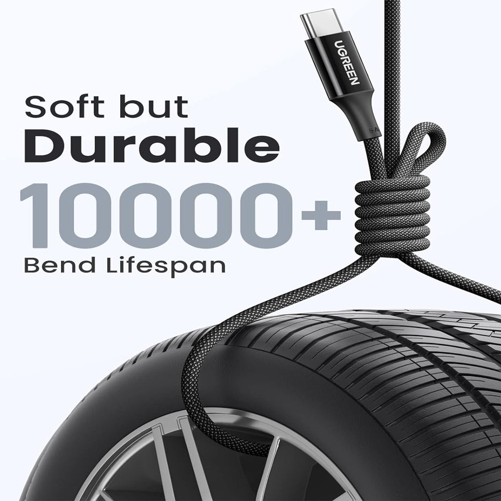 UGREEN 100W USB Type C Fast Charging and Data Cable with Up to 480Mbps Transfer Rate, Silicone Jacket, and Multi-Layer Shielding for MacBook iPad Pro Laptop Android Mobile Phone Tablet Smartphone Cellphone