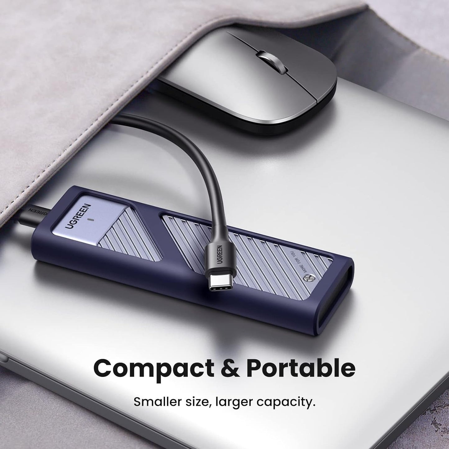 UGREEN M.2 M-Key NVMe/PCIE SSD Hard Drive Case Enclosure Adapter, 10Gbps USB 3.2 Gen2 USB C Transfer Rate, Supports SSD Size 2230/ 2242/ 2260/ 2280 up to 2TB Capacity, UASP & TRIM Function, LED Indicator for Windows/macOs/Linux | 15511