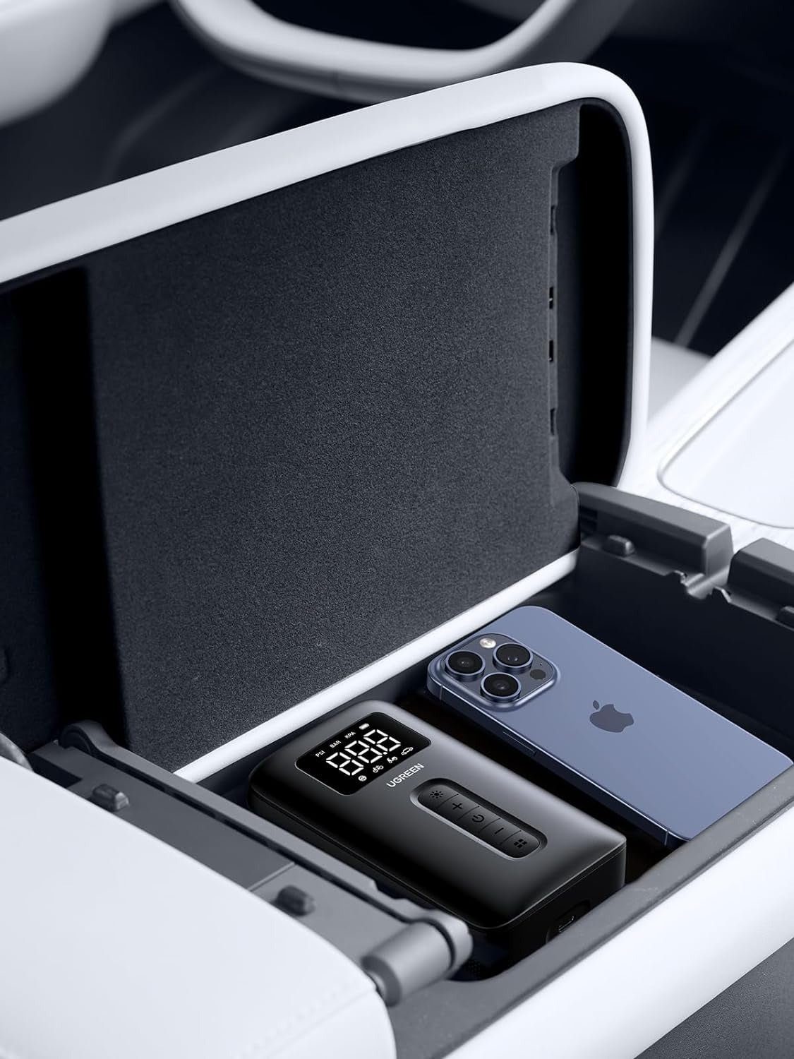 UGREEN 150PSI Portable Electric Air Pump Compressor with Rechargeable Battery & LED Display Guage for Tire, Car, Motorcycle, Bicycle, Inflatable Pool, & Sports Ball