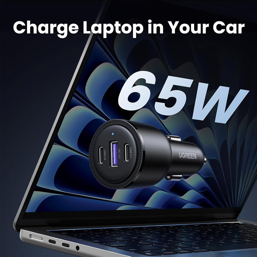 UGREEN 69W PD 3 Port Type C / USB A Fast Car Charger for Mobile Phone Quick Car Charger | 20467