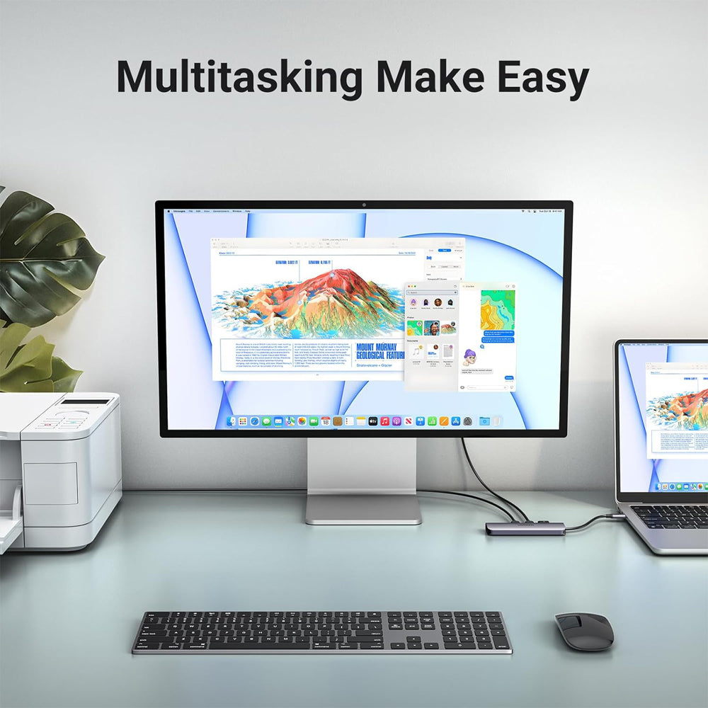 UGREEN 6-in-1 USB C Multifunctional Hub with 3-Port USB 3.0, 4K UHD HDMI Adapter, SD & MicroSD Card Reader, 5Gbps Transmission Rate for MacBook, PC, Laptop, Tablet, Phone, etc. - Supports Windows, macOS, Linux, Chrome OS, Android | 20956A