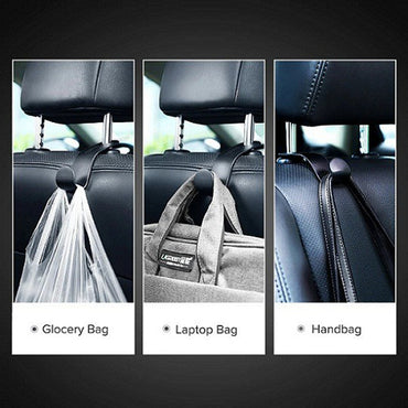 Ugreen 2pcs Universal Headrest Hook Car Organizer Seat Hangers with Up to 20kg Max Payload for Bag, Umbrella, Coat, Grocery Bags - Car Interior Accessories | 30337