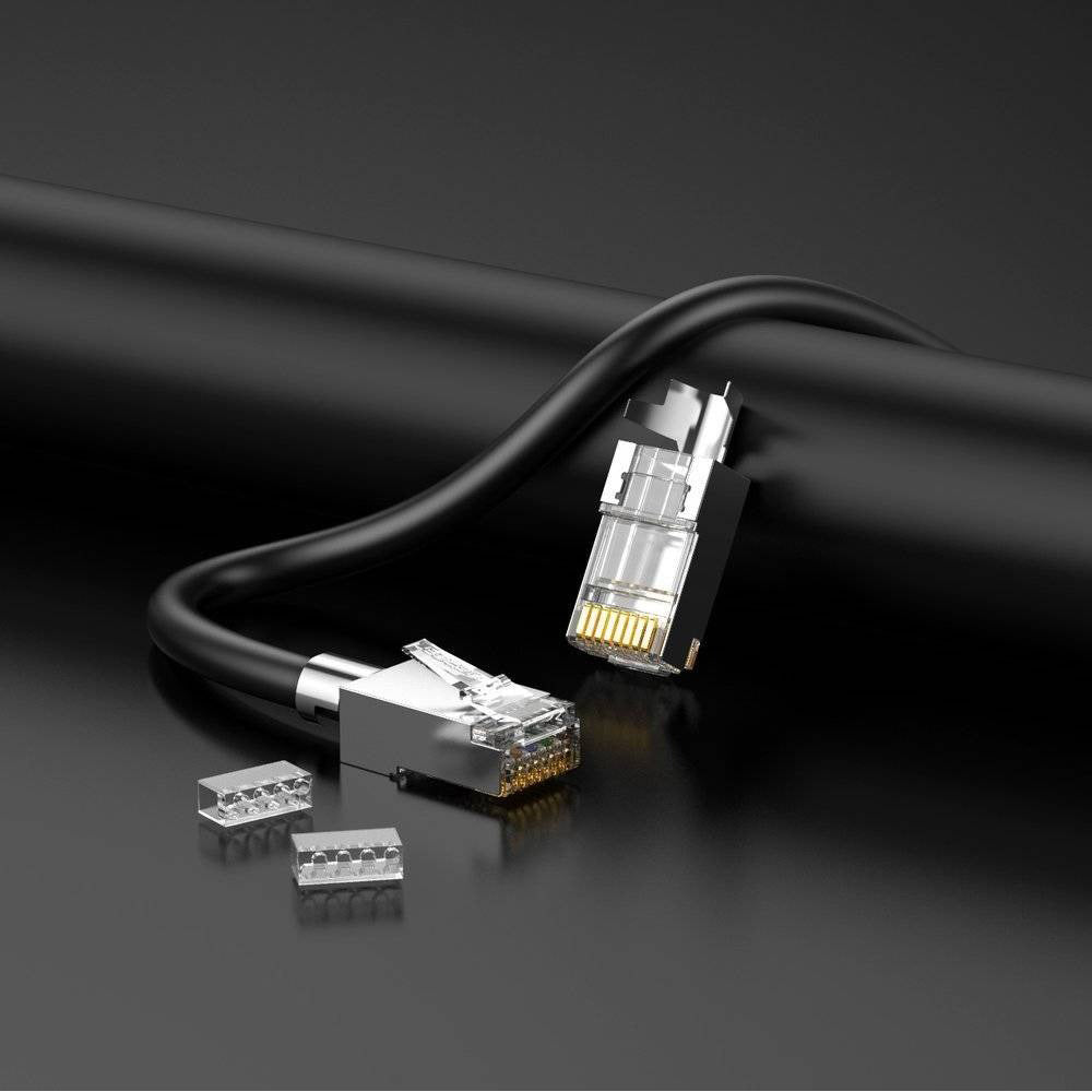 UGREEN 10pcs Cat6A 8P8C 10Gbps Gigabit Shielded RJ45 Head Modular Network Connector Plug for Ethernet Cable with Gold Plated Pure Copper Pin | 70316