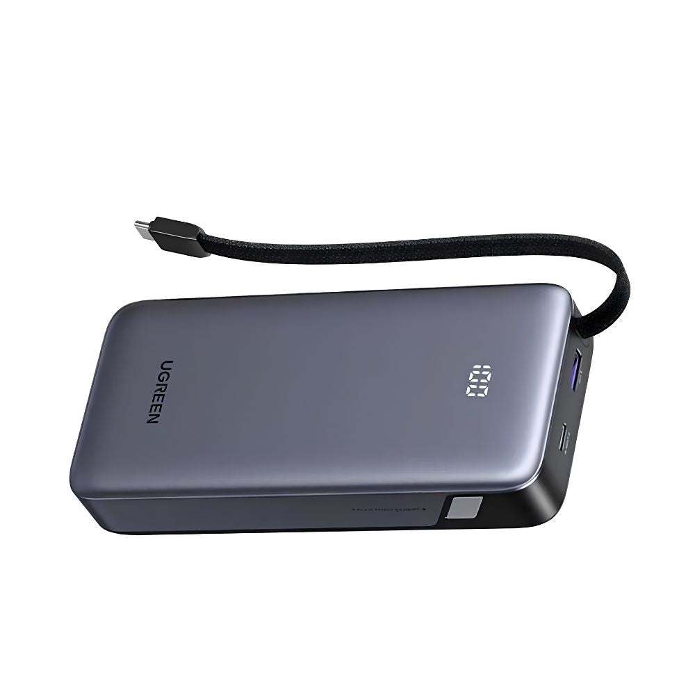 UGREEN Nexode 20000mAh 67W Fast Charging Power Bank Built-In USB-C Cable LED Battery Indicator Display - PB550 | 85166B