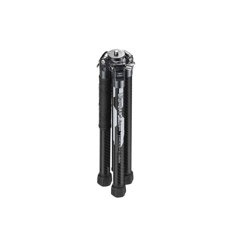 Ulanzi F38 X-AirCross Quick Release Video Travel Tripod Carbon Fiber Lightweight with 1.5m Max. Height, Built-in Phone Holder, Low Angle Shooting, Built-in 360 Degree Panoramic Ball Head, 10kg Max. Payload, Bowl Base
