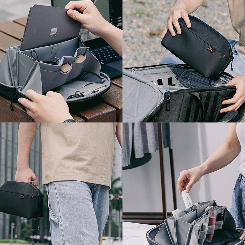 Ulanzi TRAKER Tech Pouch Pro Fits with Origami Style Pockets Fits iPad mini 5 / 6, Clamshell Opening, Water-Resistant Zipper, Stain-Resistant & Waterproof Fabric Organizer Bag, Shoulder Bag | B008GBB1 BP07