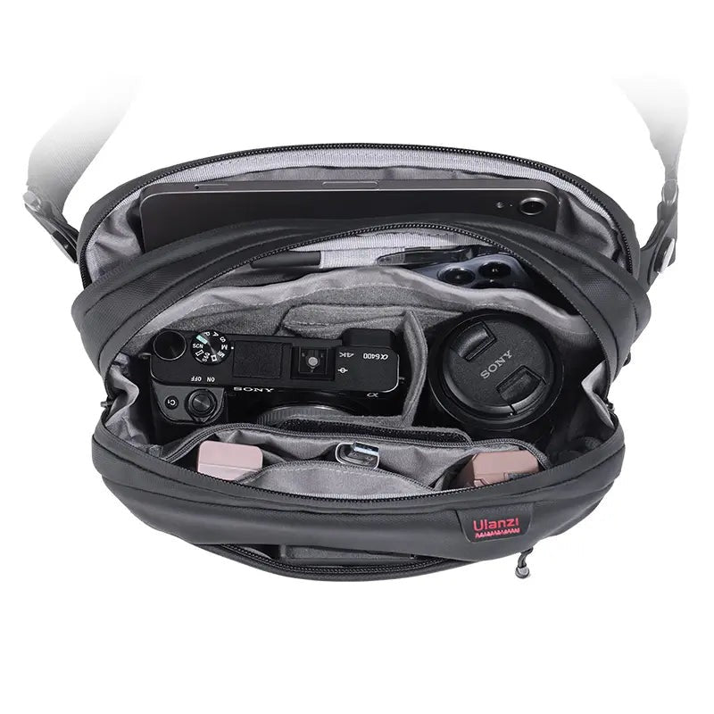 Ulanzi TRAKER Travel Chest Bag with Water-Resistant Fabric, Double-Sided Zipper, Adjustable Shoulder Strap, Pockets Fits an iPad mini 5 / 6 | B009GBB1 BP08