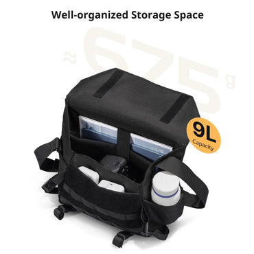 Ulanzi BC08 9L Tactical Camera Sling Bag with Tripod Strap Holder, Velcro Closure, Removable Interior Storage Dividers, and Detachable Shoulder Pad for Sony FUJIFILM Nikon Canon Panasonic Lumix Olympus DJI Insta360 GoPro