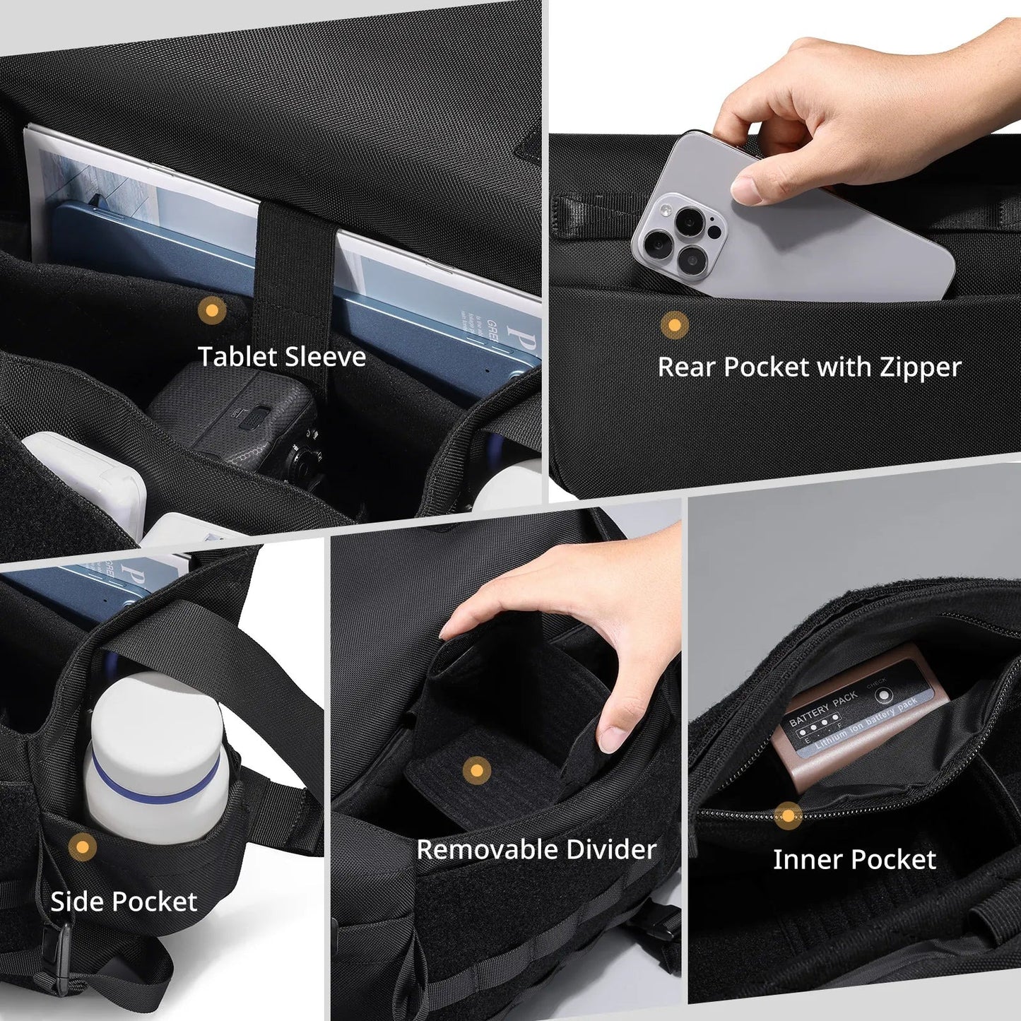 Ulanzi BC08 9L Tactical Camera Sling Bag with Tripod Strap Holder, Velcro Closure, Removable Interior Storage Dividers, and Detachable Shoulder Pad for Sony FUJIFILM Nikon Canon Panasonic Lumix Olympus DJI Insta360 GoPro