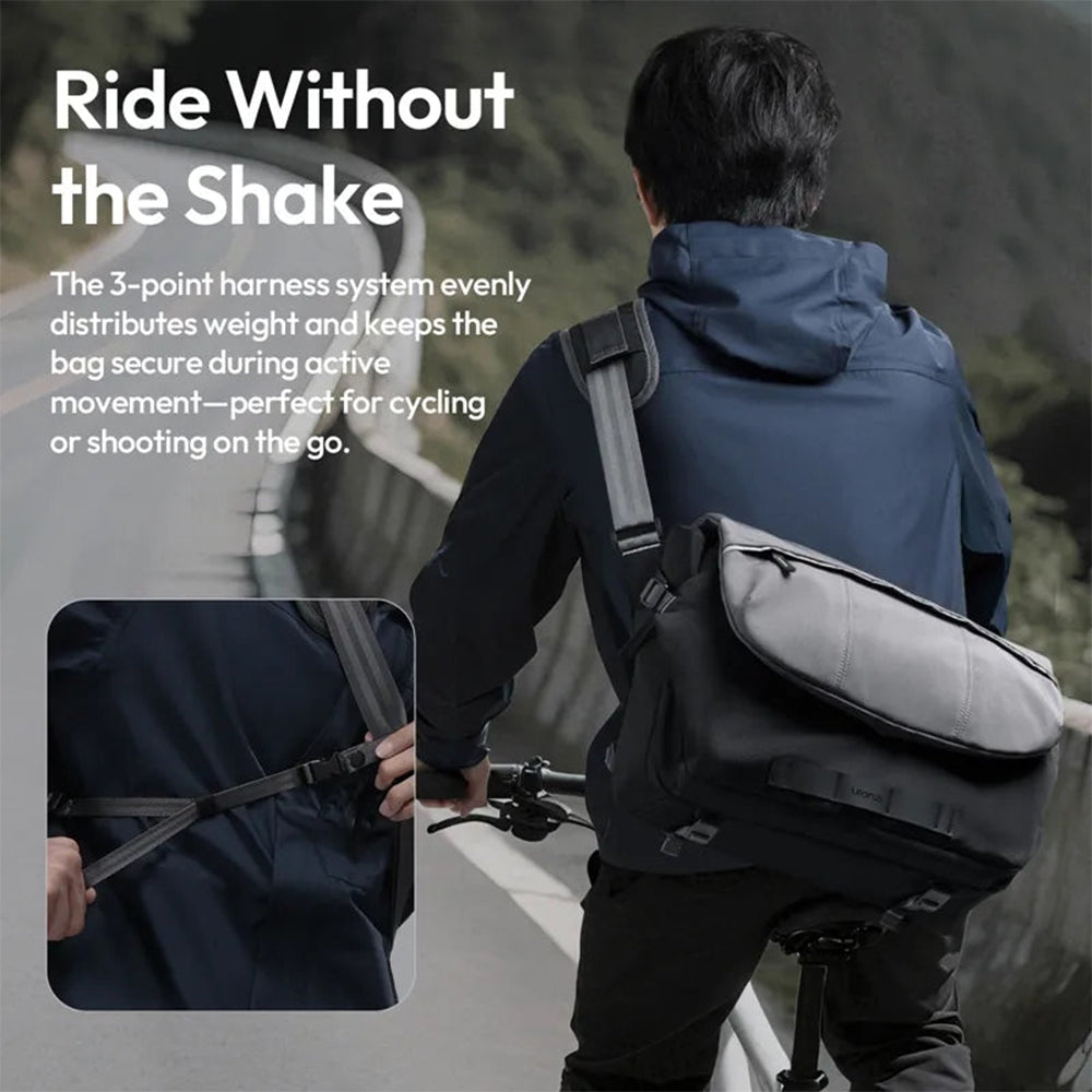 Ulanzi TE88 15L Camera Shoulder Bag with Quick Draw Dual Zippers, Splashproof, Detachable & Bottom Straps, Quick-Release Buckle, Drop-In Pocket, Divider for Camera, Batteries, Smartphone Laptop Storage | B167