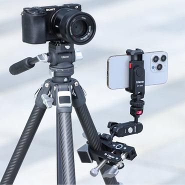 Ulanzi CU03 Super Clamp with Arca-Type Quick Release Plate, 3kg Maximum Load Capacity, Dual Panoramic Ball Heads, Adjustable Clamping Design for Round & Flat Surface, and TO Rail Interface for Camera, Video Light, Microphone, and Monitor