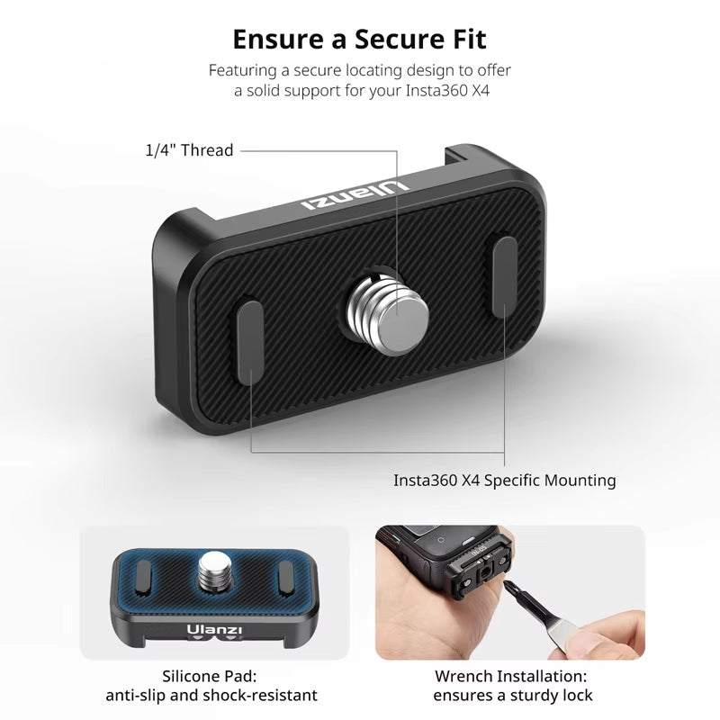 Ulanzi IN-05 3-in-1 Adapter for Insta360 X4/X3/X2 and RS 1-Inch 360 Edition to DJI and GoPro Mounts - Action Camera Accessories | C032