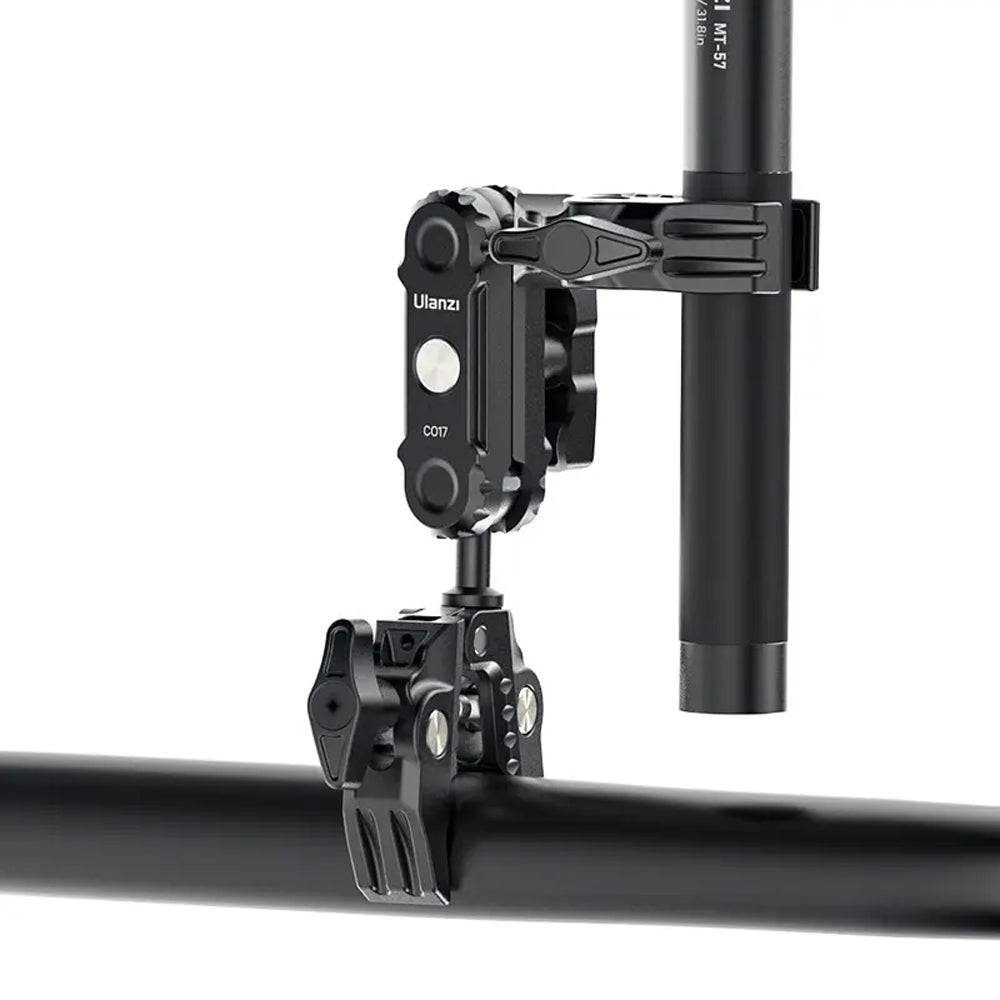 Ulanzi CO17 Super Clamp with 360° Dual Mini Ball Head Magic Arm, 12-58mm Clamping Surface, 1/4"-20 ARRI Adapter, 3.5kg Max. Load Capacity for Smartphone Clip, Fill Light, Compact, DSLR, SLR, Mirrorless, Panoramic, Action Cameras | C046GBB1