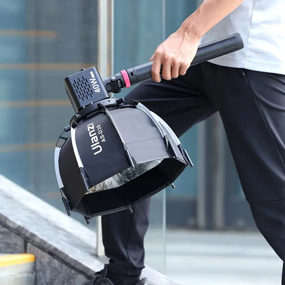 Ulanzi AS-D30 30cm Octagonal Softbox with Mini Bowens Mount Grid, Inner and Front Diffuser, Fabric Grid, Carrying Bag for LT028 40W And LT005 60W Video Light | L083GBB1