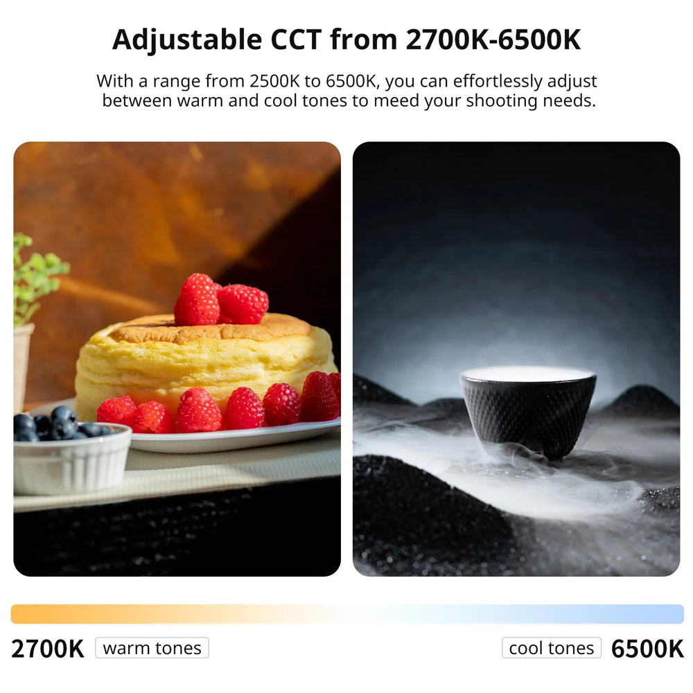 Ulanzi 12W / 20W Bi-Color | RGB Portable Video Light With 2700K to 6500K, Bi-8 Effect, RGB 20 Effects, High-Speed Cooling Fan Type-C Port