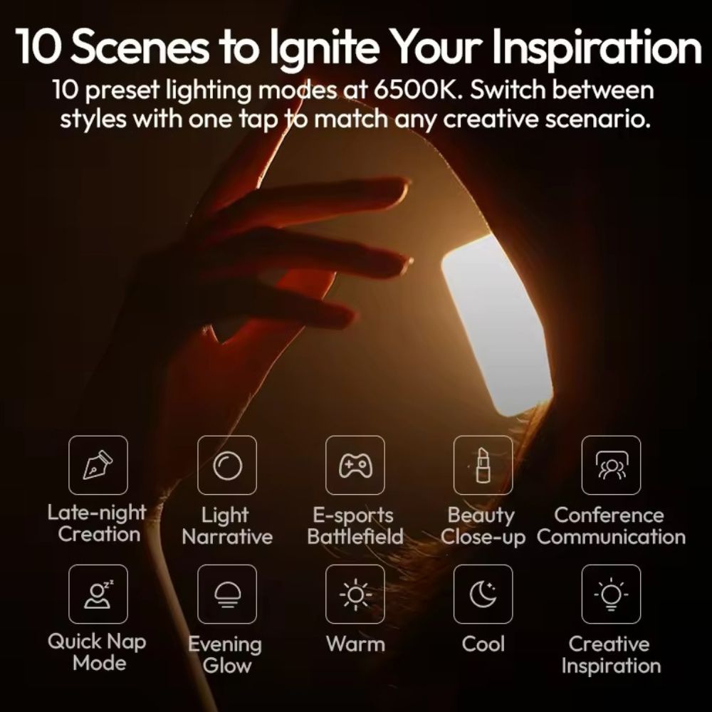 Ulanzi K6500 Magnetic LED Video Light Bi-Color with 1/4" ARRI Locating Mount, 2900K - 6500K, 8000mAh Battery, Stream Deck D200 Control for Live Streaming, Vlogging & Food Photography | L149