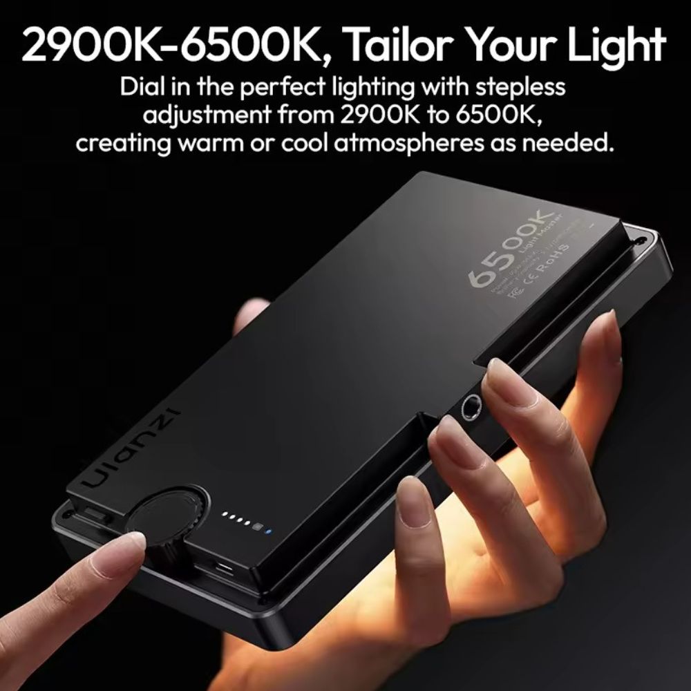 Ulanzi K6500 Magnetic LED Video Light Bi-Color with 1/4" ARRI Locating Mount, 2900K - 6500K, 8000mAh Battery, Stream Deck D200 Control for Live Streaming, Vlogging & Food Photography | L149