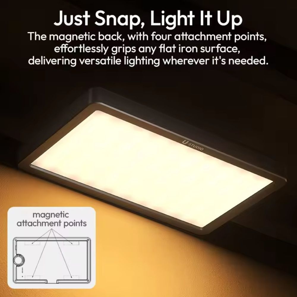 Ulanzi K6500 Magnetic LED Video Light Bi-Color with 1/4" ARRI Locating Mount, 2900K - 6500K, 8000mAh Battery, Stream Deck D200 Control for Live Streaming, Vlogging & Food Photography | L149
