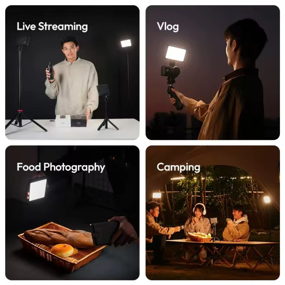 Ulanzi K6500 Magnetic LED Video Light Bi-Color with 1/4" ARRI Locating Mount, 2900K - 6500K, 8000mAh Battery, Stream Deck D200 Control for Live Streaming, Vlogging & Food Photography | L149