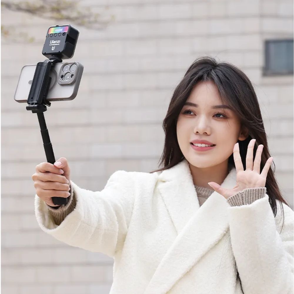 Ulanzi JJ02 Extendable Grip Phone Tripod with Bluetooth Remote Control Selfie Stick for Vlog Vlogging, Live Streaming, Tiktok, Youtube - Black, White | M004, M005