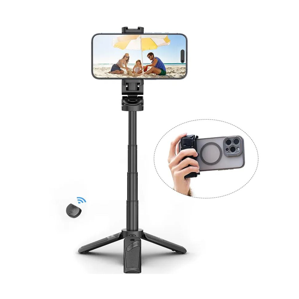 Ulanzi JJ02 Extendable Grip Phone Tripod with Bluetooth Remote Control Selfie Stick for Vlog Vlogging, Live Streaming, Tiktok, Youtube - Black, White | M004, M005