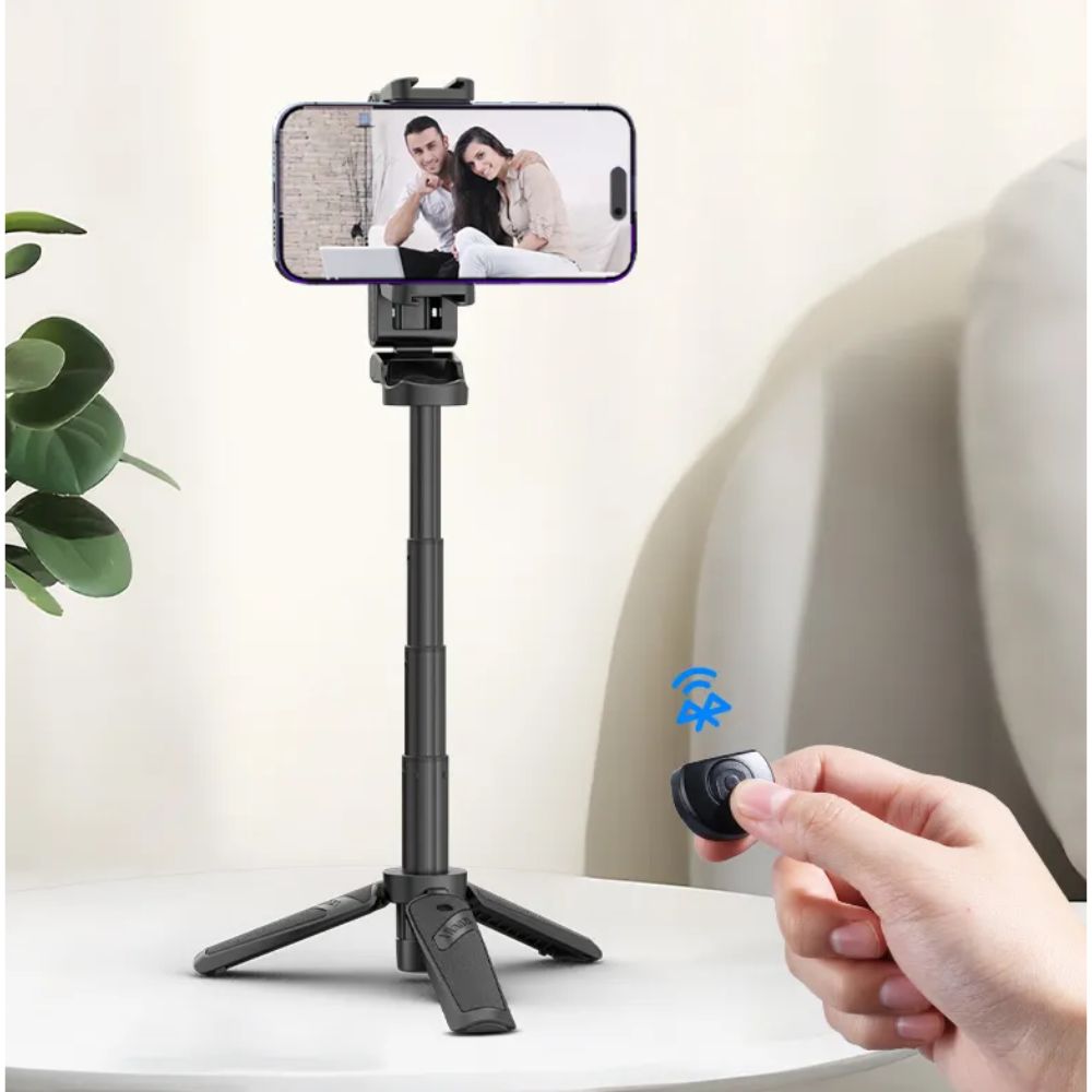 Ulanzi JJ02 Extendable Grip Phone Tripod with Bluetooth Remote Control Selfie Stick for Vlog Vlogging, Live Streaming, Tiktok, Youtube - Black, White | M004, M005