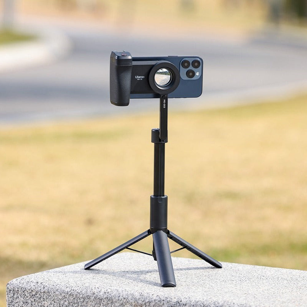 Ulanzi MA35 MagSafe Smartphone Camera Type Grip with Detachable Bluetooth Shutter Button, Selfie Mirror, Cold Shoe Mount, 1/4" Attachment Thread for iPhone and Android Phones